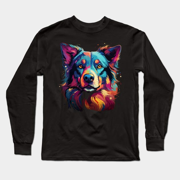 Alaskan Husky Rainbow Long Sleeve T-Shirt by JH Mart